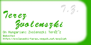 terez zvolenszki business card